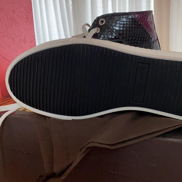 NEW Roberto Cavalli Men’s-Women’s sneakers snake leather women’s size 9 men’s 8 - Picture 3 of 7